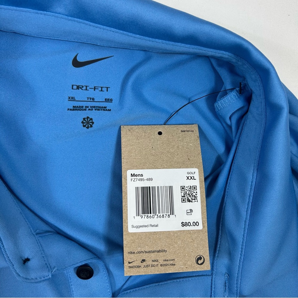 Nike FZ7495-489 Dri-FIT Men's Light Blue Golf Polo Shirt XXL - Picture 7 of 13